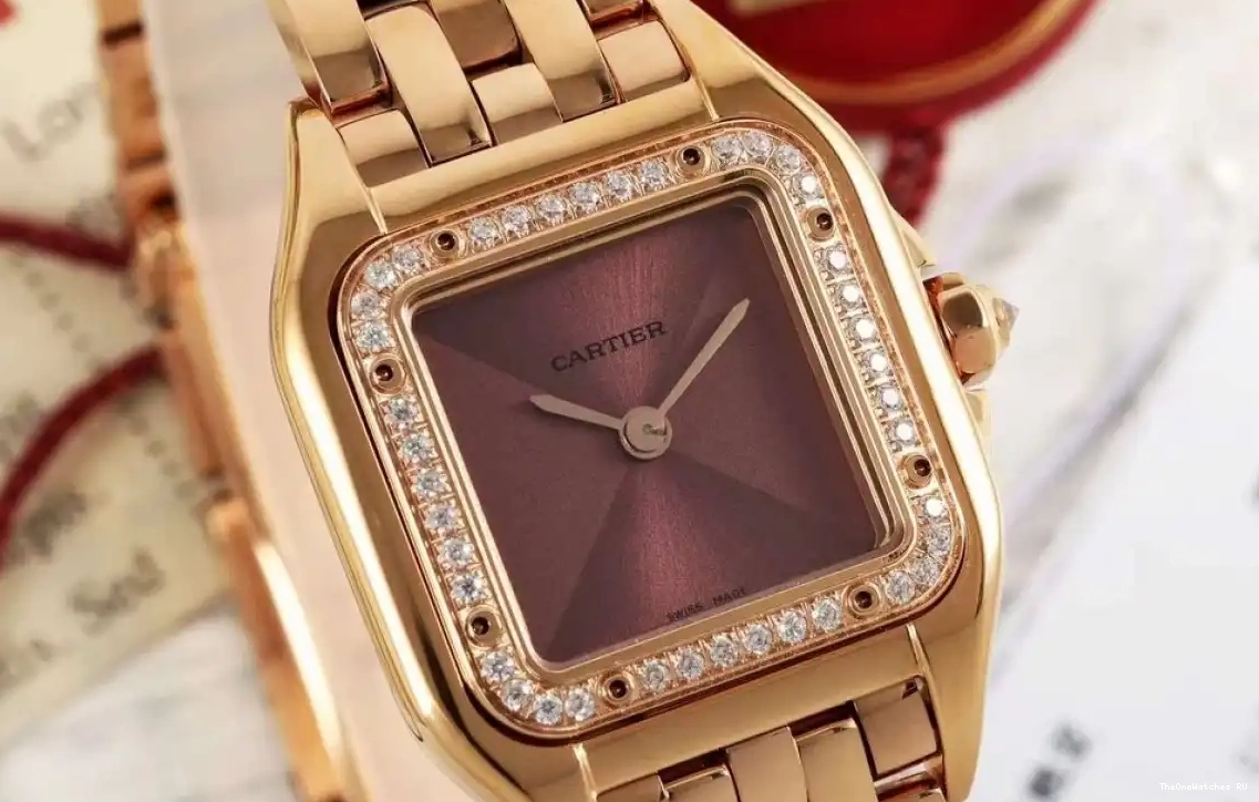Panthere Quartz 22mm AF De Dia RG RG Secrete Ladies Brown Dial 0406
